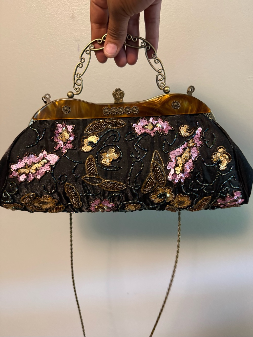 Vintage Beaded-Sequence Evening Clutch Bag - Picture 3 of 8